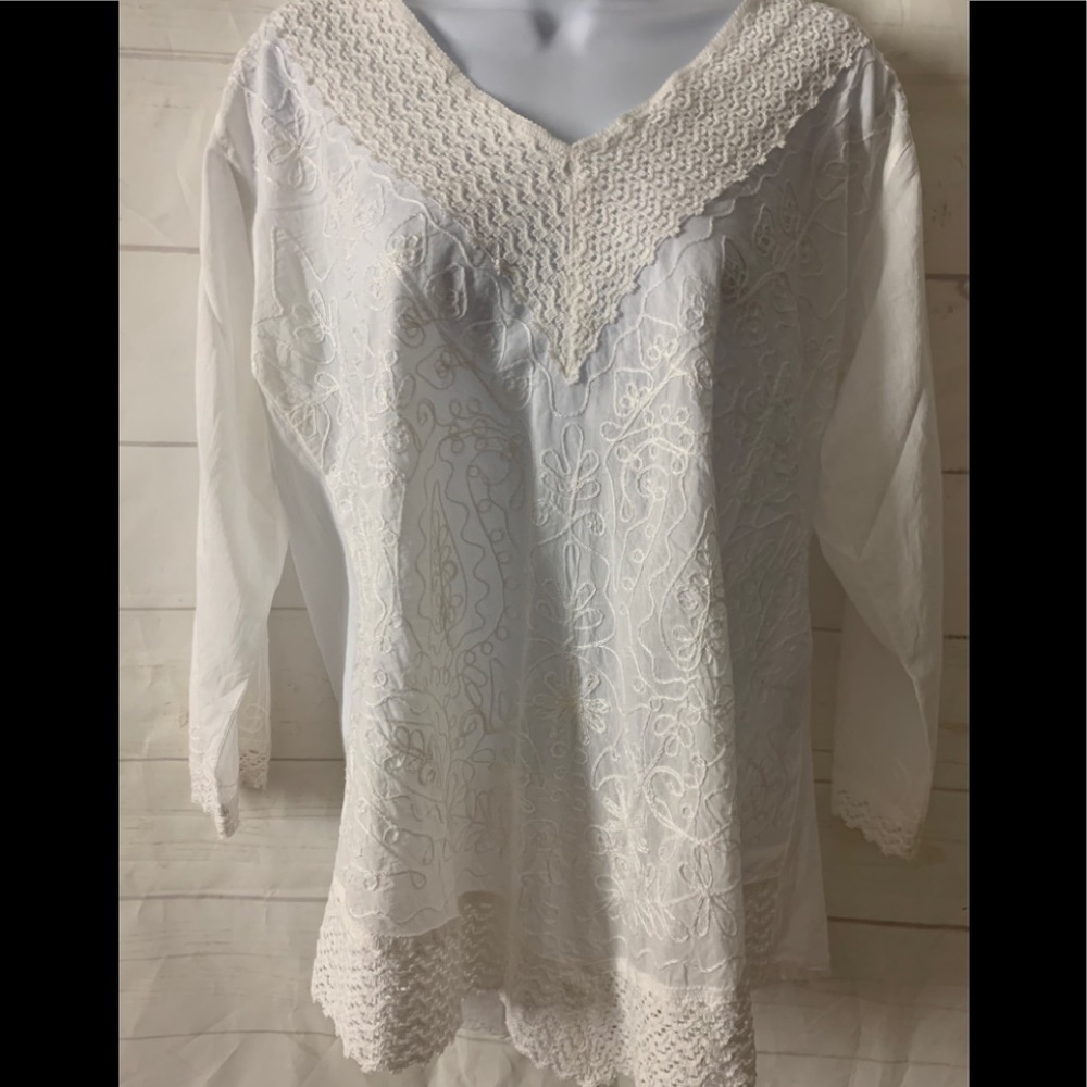 White Cotton Beach Cover Up